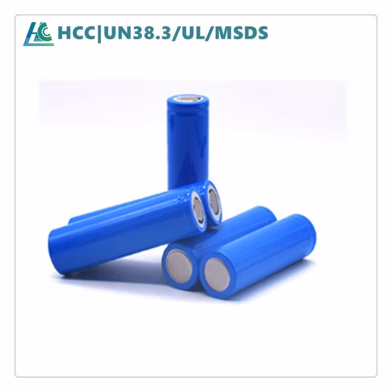 Bateria cilíndrica de lítio recarregável 2000mAh / 2200mAh /2600mAh 18650 bateria para luzes LED